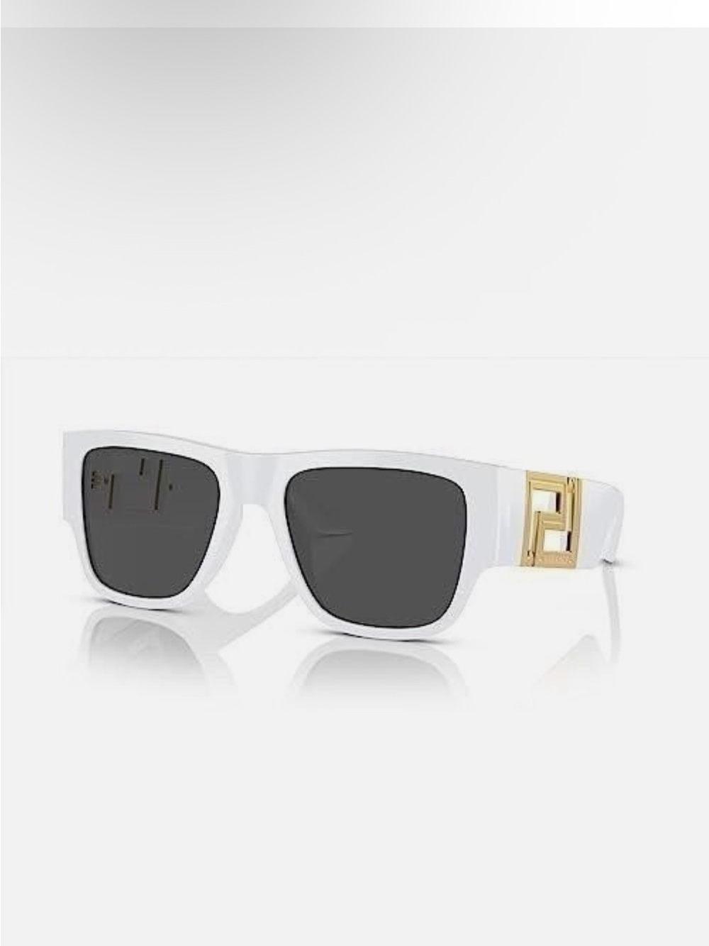 Authentic Versace White Greca Medusa Sunglasses Gold Hardware
